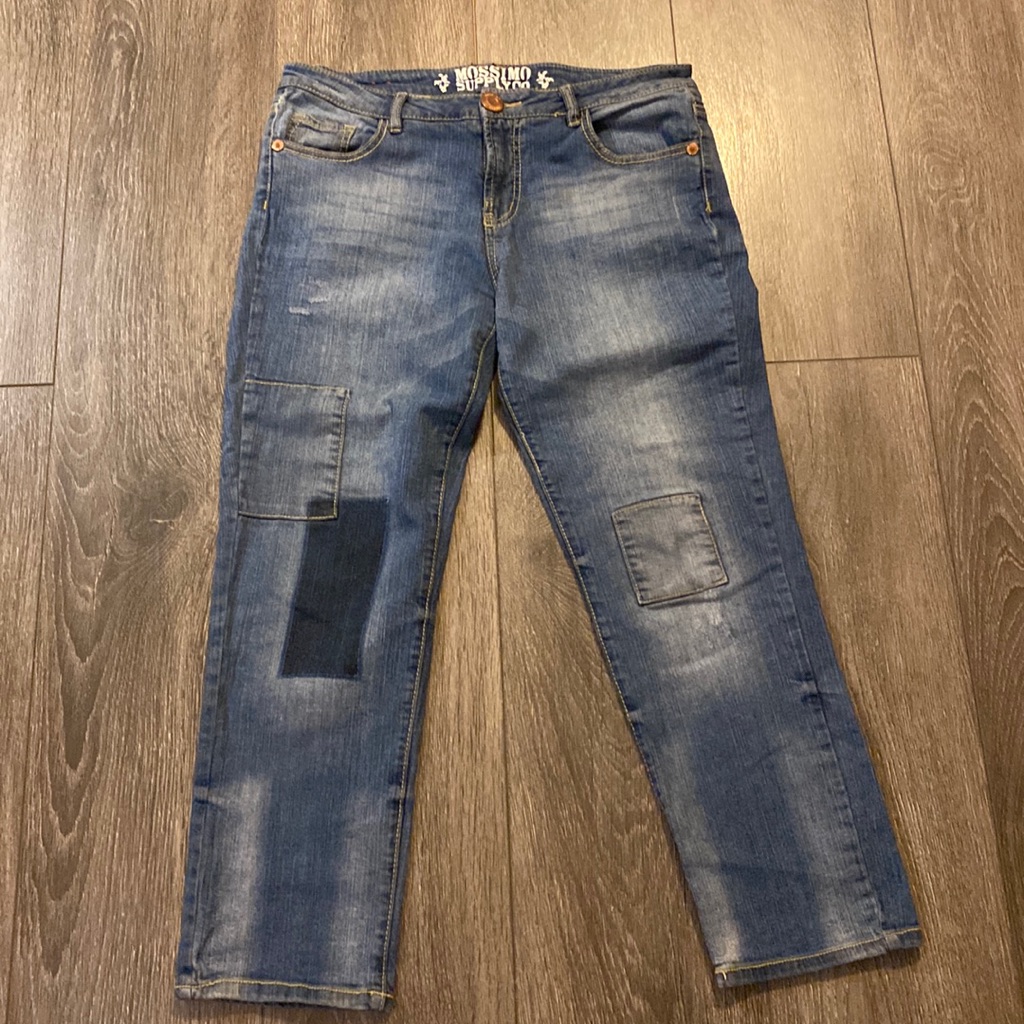 Cropped Patchwork Jeans